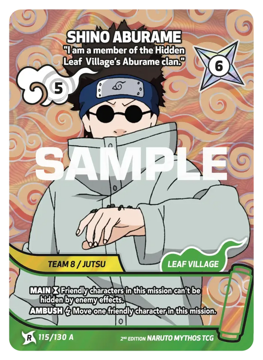 Shino Aburame - "I am a member of the Hidden Leaf Village’s Aburame clan." 115/130 A