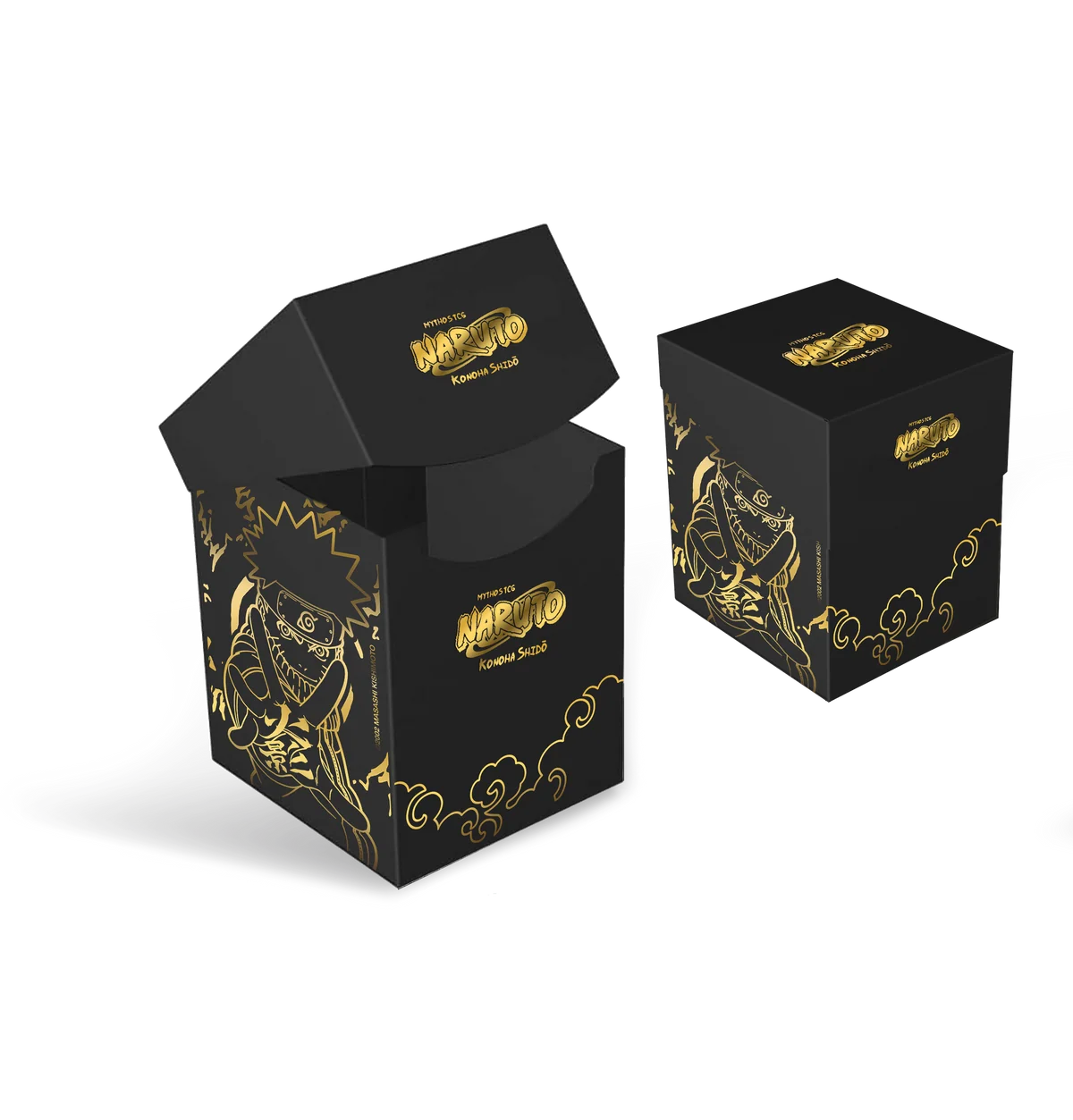 Naruto Mythos Deck Box & Sleeve Combo - Gold Naruto (Box + 100ct Sleeves)