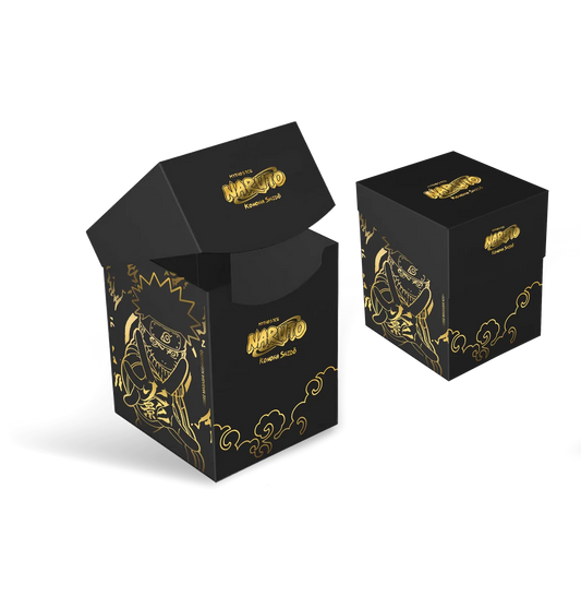 Naruto Mythos Deck Box & Sleeve Combo - Gold Naruto (Box + 100ct Sleeves)